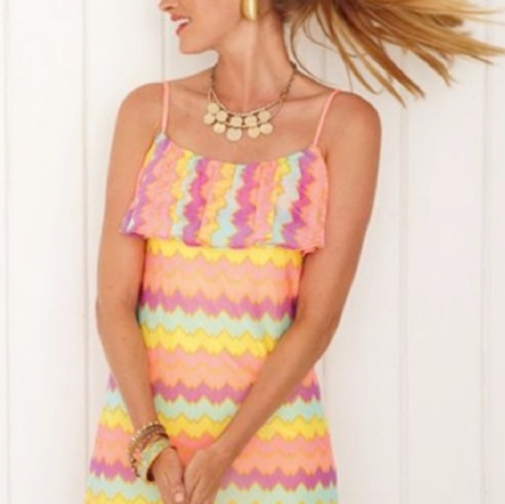 Lilly Pulitzer Dress Small Laya Chevron Knit  Beach Resort Cruise New
